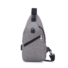 Popular Reusable Nylon Cloth Lightweight Small Sport Chest USB Sling Bag
